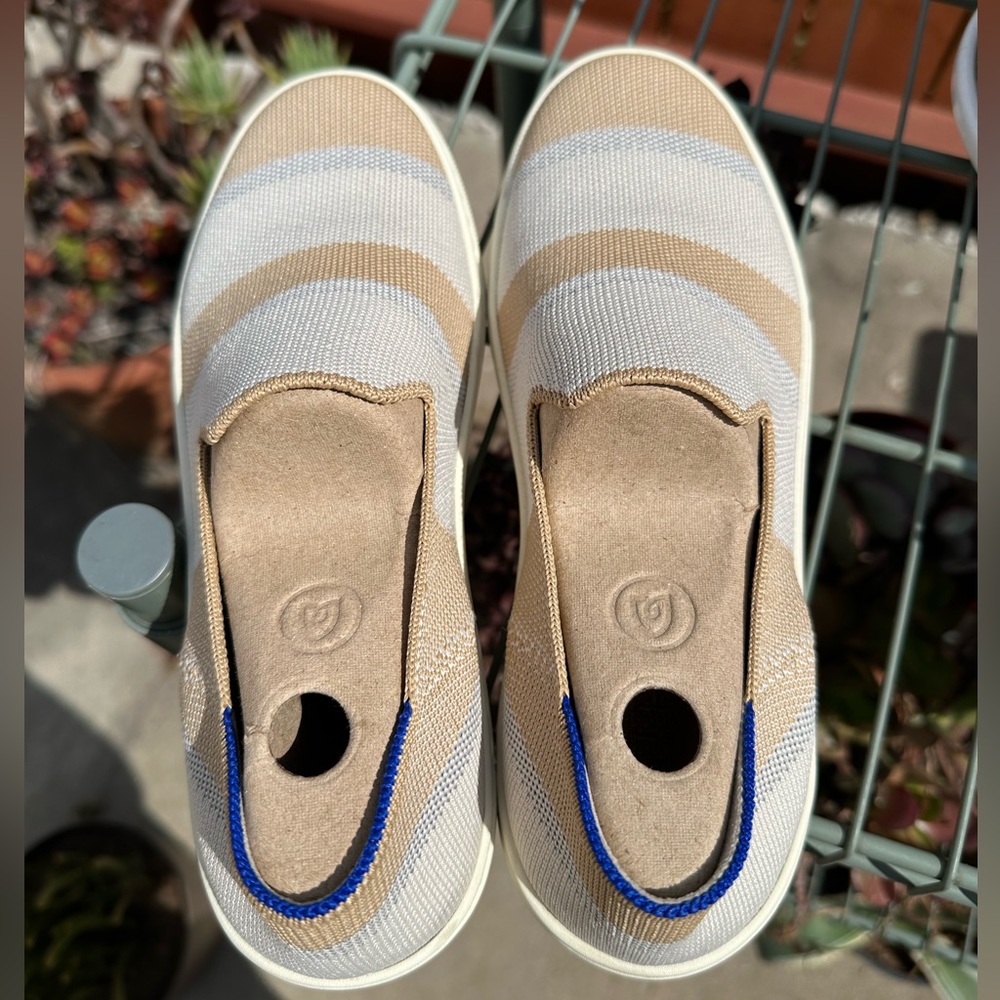 Rothy's Tan and Blue Women's Sneakers